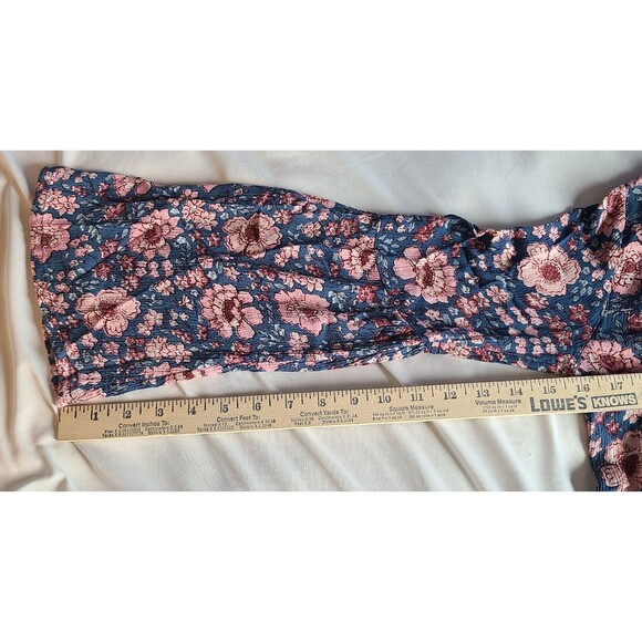 Billabong Basking Sun Boho Floral Mini Dress Bell Flutter Sleeve Beachy Sz S - Picture 15 of 16